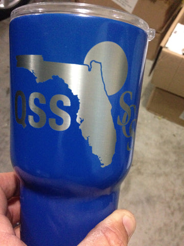 30 oz Stainless Steel Tumbler POWDER COATED - BENGEL BLUE