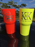 30 oz Stainless Steel Tumbler POWDER COATED - NEON ORANGE