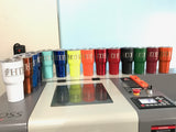 30oz Stainless Steel Tumbler POWDER COATED - SUNSET BLUE