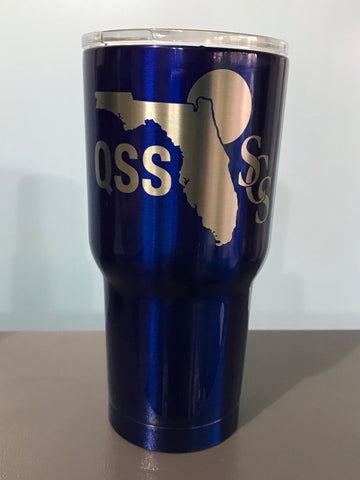30 oz Stainless Steel Tumbler POWDER COATED - LOLLIPOP BLUE