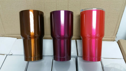Custom 30oz Stainless Steel Tumbler POWDER COATED - TRANSPARENT COPPER