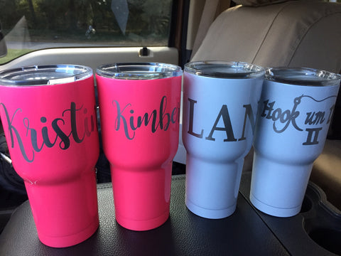 Custom 30oz Stainless Steel Tumbler POWDER COATED - STARMIST PINK